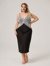 Kafiloe Plus Size Lace Chemise Nightgown