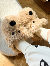 Cute Dog Flat Furry Slippers