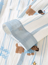 Cute Puppy Bunny Print Pajama Set