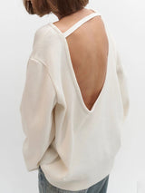 Backless Long Sleeve Sweater