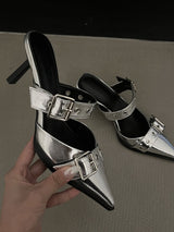 Metal Buckle High-heeled Sandals
