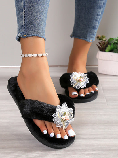 Flat Furry Slippers