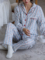 Floral Plaid Cotton Pajama Set