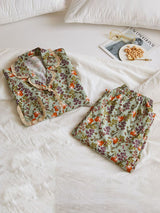 Vintage Forest Floral Cotton Pajama Set