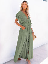 Beach Drawstring Long Dress