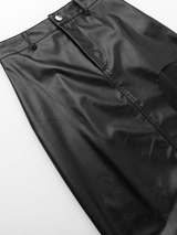 High Split Leather Skirt