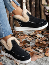 Platform Plush Ankle Snow Boots