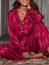 Striped Long Sleeve Pajama Set
