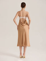 Kafiloe Silky Lace Trim Satin Nightgown