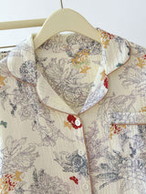 Vintage Print Cotton Pajama Set