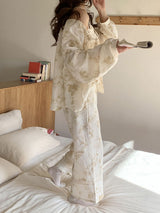 Printed Three-Piece Pajama Set