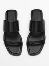 Leather Open Toe Flat Sandals