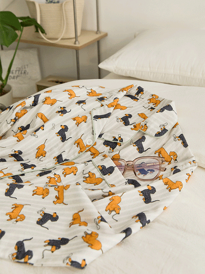 Long Sleeve Cute Puppy Pajama Set