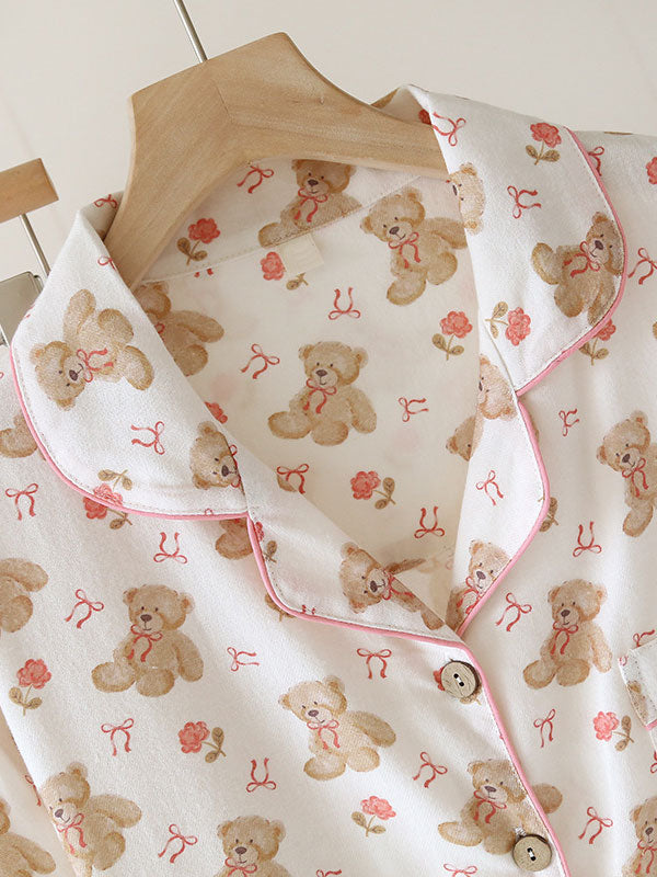 Cute Print Long Sleeve Pajama Set