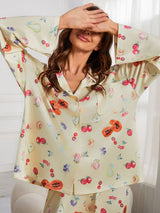 Cozy Sweet Fruit Print Pajama Set