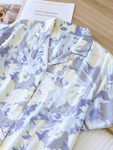 Lapel Floral Printed Short Sleeve & Short Pant Set