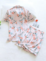 Cotton Short Sleeve Shorts Pajamas