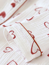 Red Heart Long Sleeve Cotton Pajamas