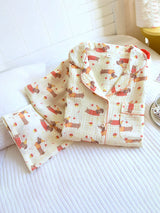 Cotton Dachshund Dog Long Sleeve Pajamas Set