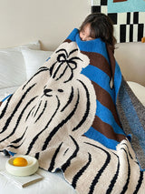 Kafiloe Knitted Half-Fleece Plush Blanket