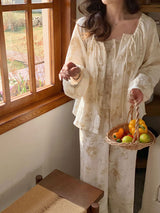 Printed Three-Piece Pajama Set