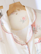 Floral Butterfly Long Sleeve Cotton Pajama Set