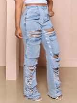 High Waist Baggy Ripped Jeans