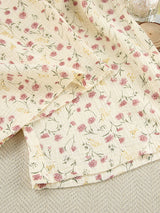 Cotton Floral Long Sleeve Pants Lounge Set