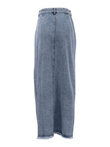 Split Long Denim Maxi Skirt
