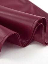 Burgundy Leather Maxi Skirt