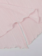 Bell Sleeve Back Tie Crop Shirt