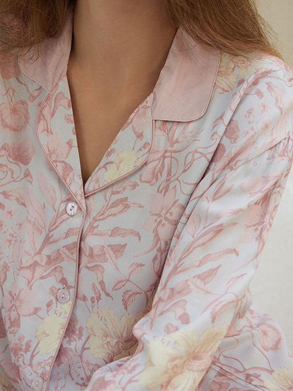 Long Sleeve Floral Printed Pajama Set