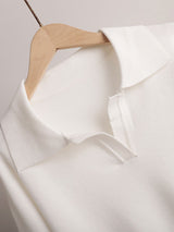 V Neck Solid Knitted Sweater Set