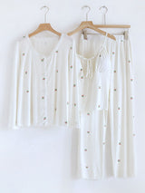 Modal Cherry Print 3-Piece Pajama Set