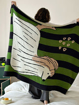 Kafiloe Knitted Half-Fleece Plush Blanket