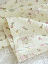 Bear Floral Printed Cotton Pajama Set