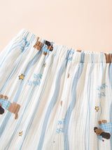 Cute Puppy Bunny Print Pajama Set