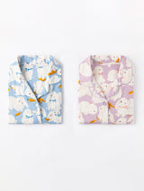 Rabbits Printed Short Sleeve Pajama Set