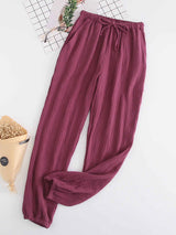Cotton Elastic Cuff Couple Long Pants