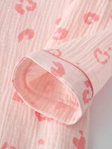 Pink Heart Long Sleeve Cotton Pajamas