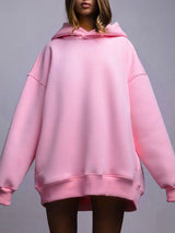 Casual Oversized Solid Color Hoodie