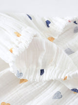 Colorful Heart Print Cotton Pajama Set