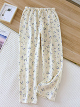 Crepe Elastic Waist Long Pajama Pants