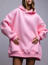 Casual Oversized Solid Color Hoodie