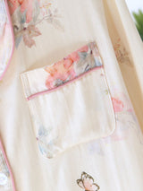 Floral Butterfly Long Sleeve Cotton Pajama Set