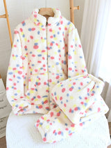 Colorful Dots Fleece Pajama Set