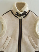 Zip Up Teddy Lined Vest Jacket