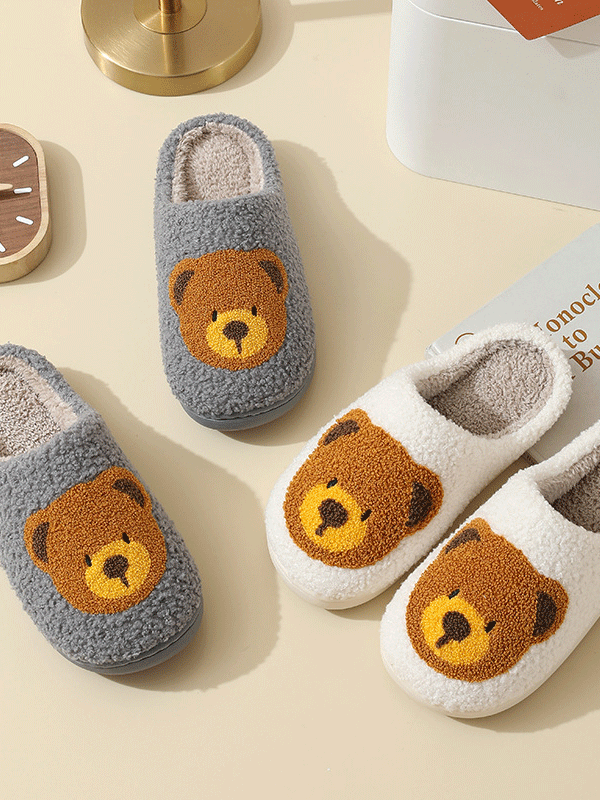 Teddy Bear Plush Slippers