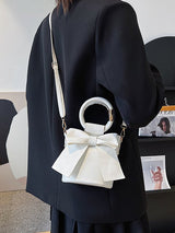 Solid Color Bow Knot Handbag