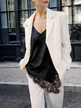 V-Neck Lace Trim Camisole Top